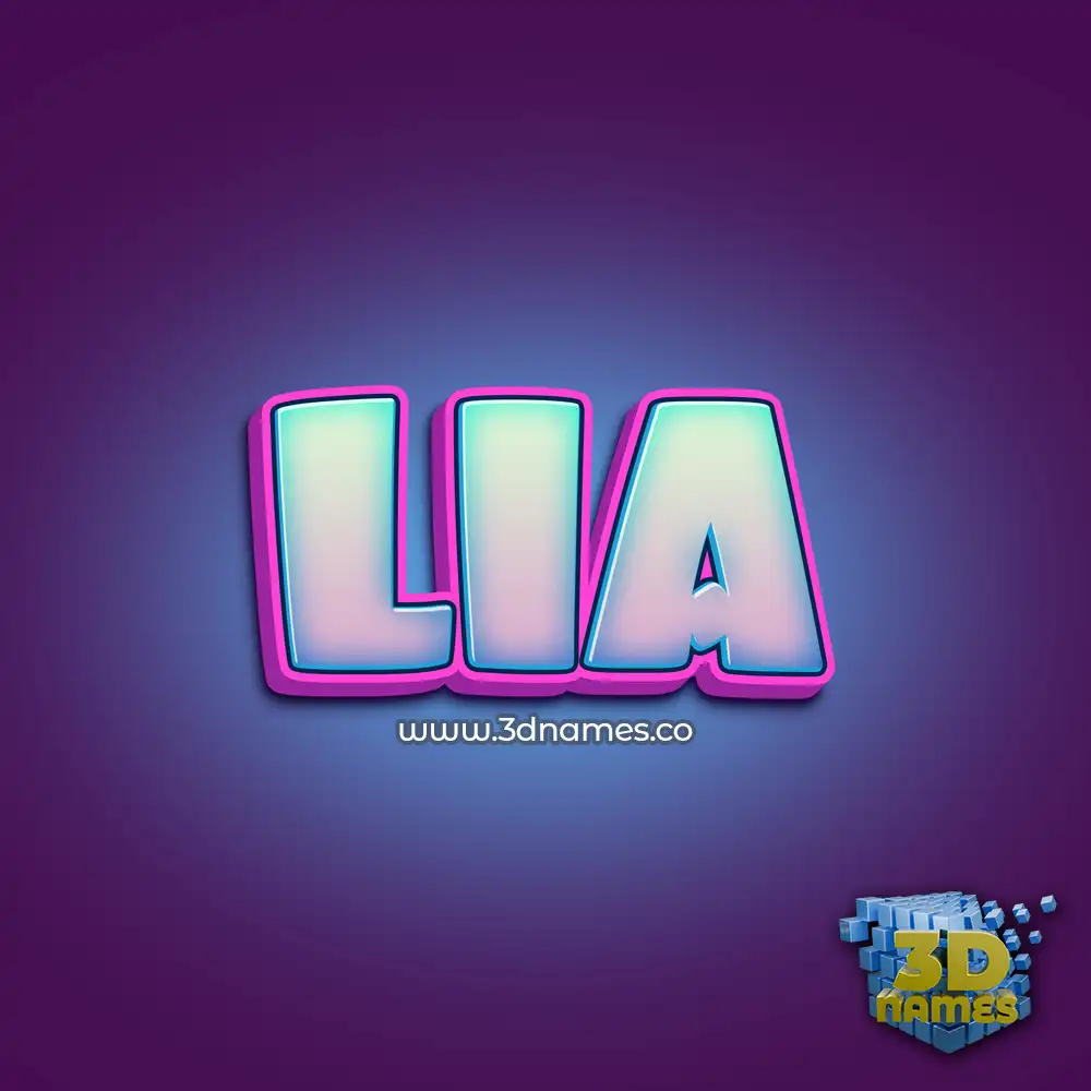 lia in Phat Purple style - 3D name wallpaper