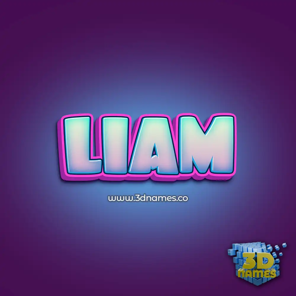 liam in Phat Purple style - 3D name wallpaper