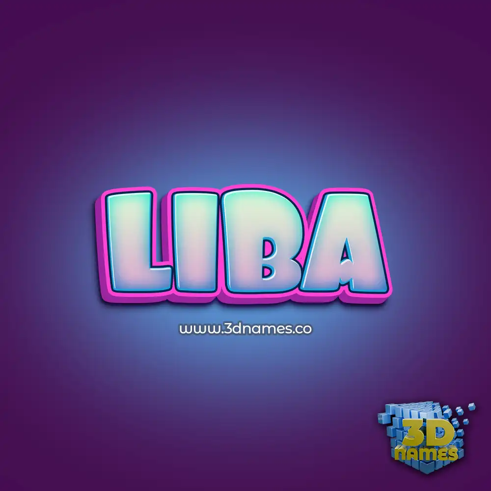 liba in Phat Purple style - 3D name wallpaper