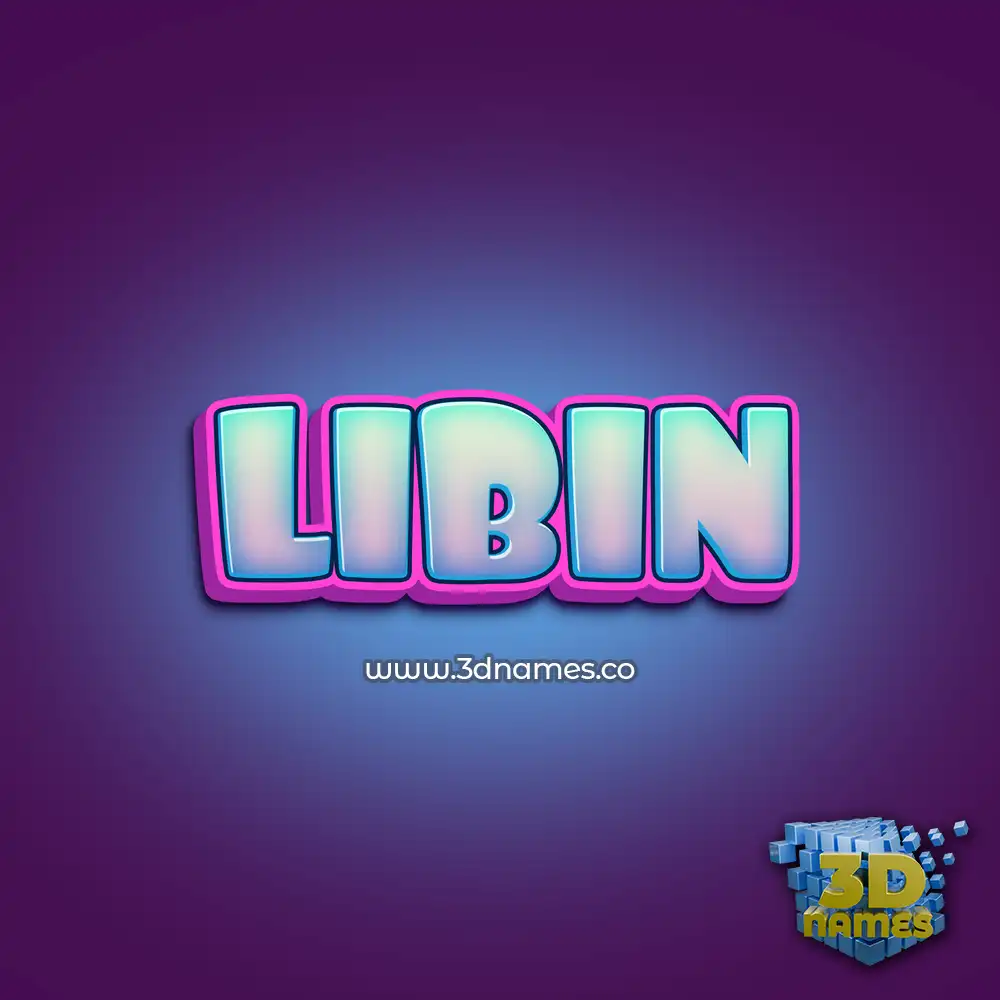 libin in Phat Purple style - 3D name wallpaper
