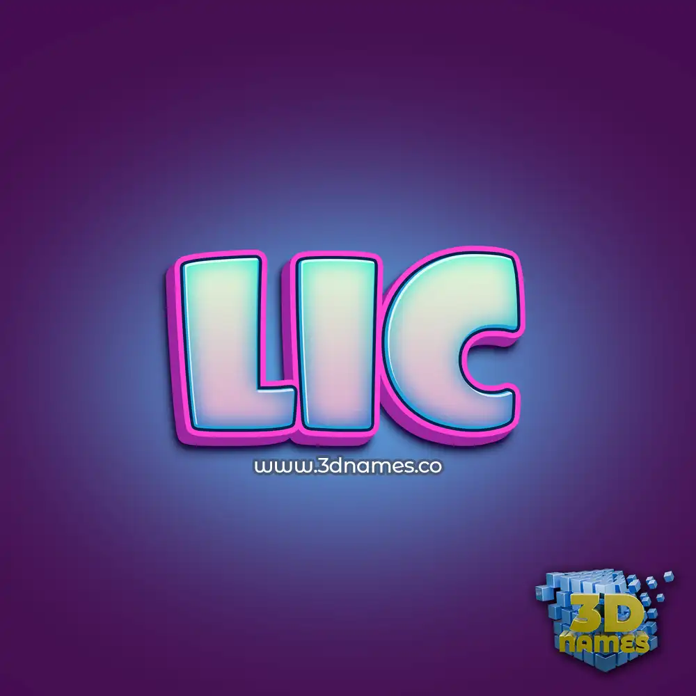 lic in Phat Purple style - 3D name wallpaper