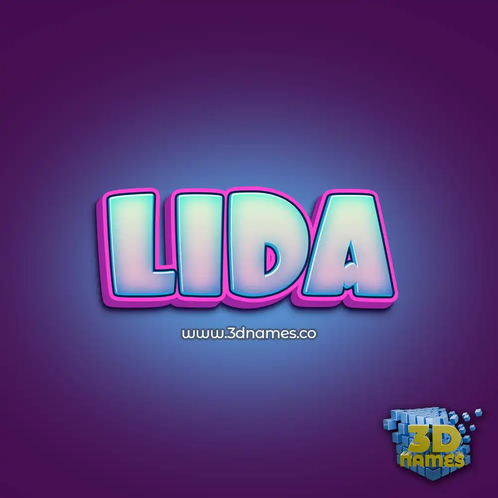 lida in Phat Purple style - 3D name wallpaper