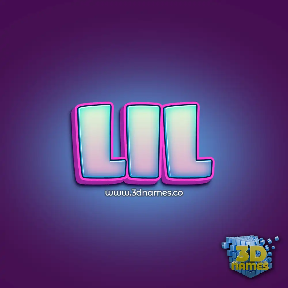 lil in Phat Purple style - 3D name wallpaper