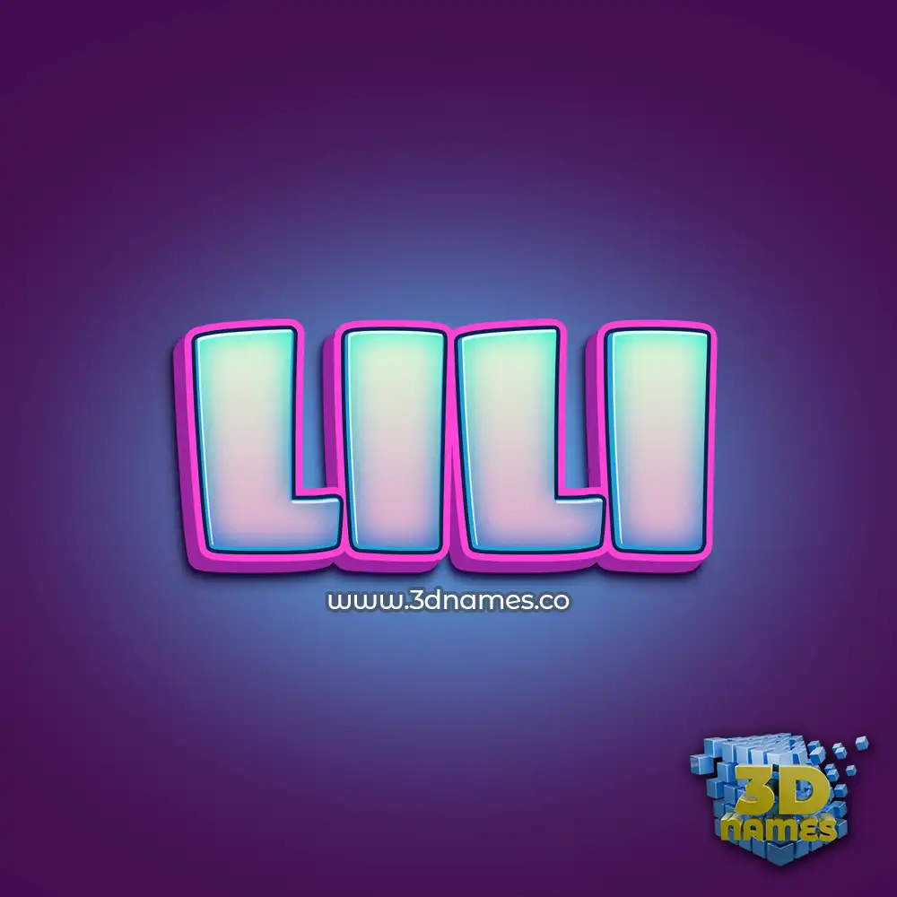 lili in Phat Purple style - 3D name wallpaper