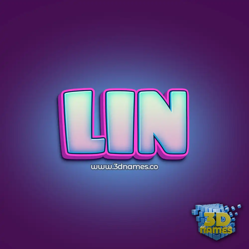 lin in Phat Purple style - 3D name wallpaper