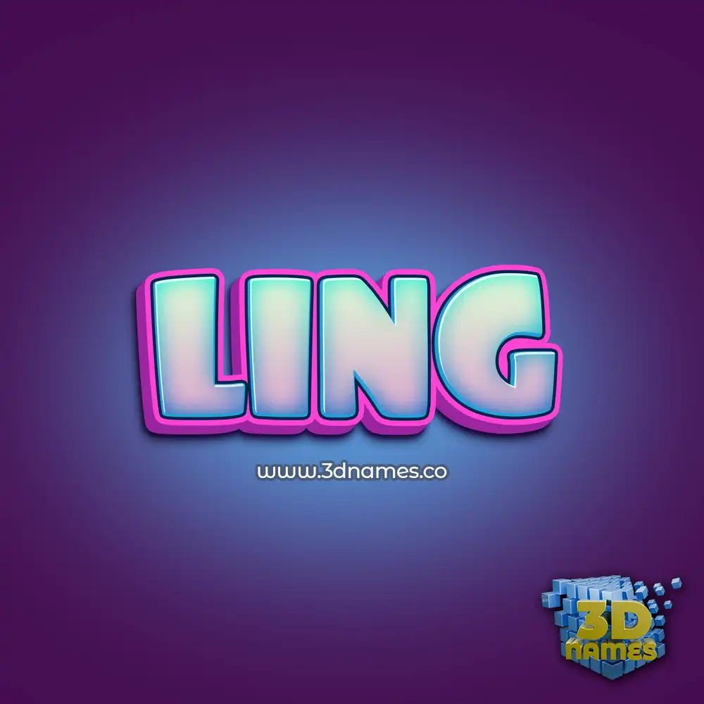 ling in Phat Purple style - 3D name wallpaper
