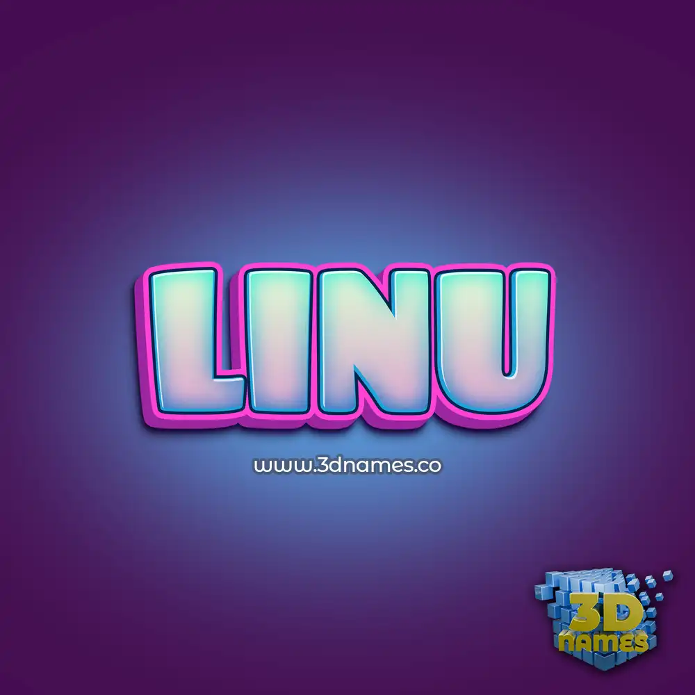 linu in Phat Purple style - 3D name wallpaper