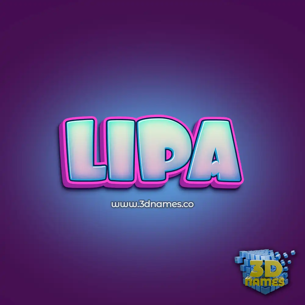 lipa in Phat Purple style - 3D name wallpaper
