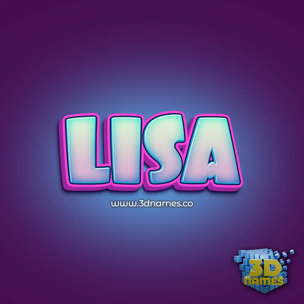 lisa in Phat Purple style - 3D name wallpaper