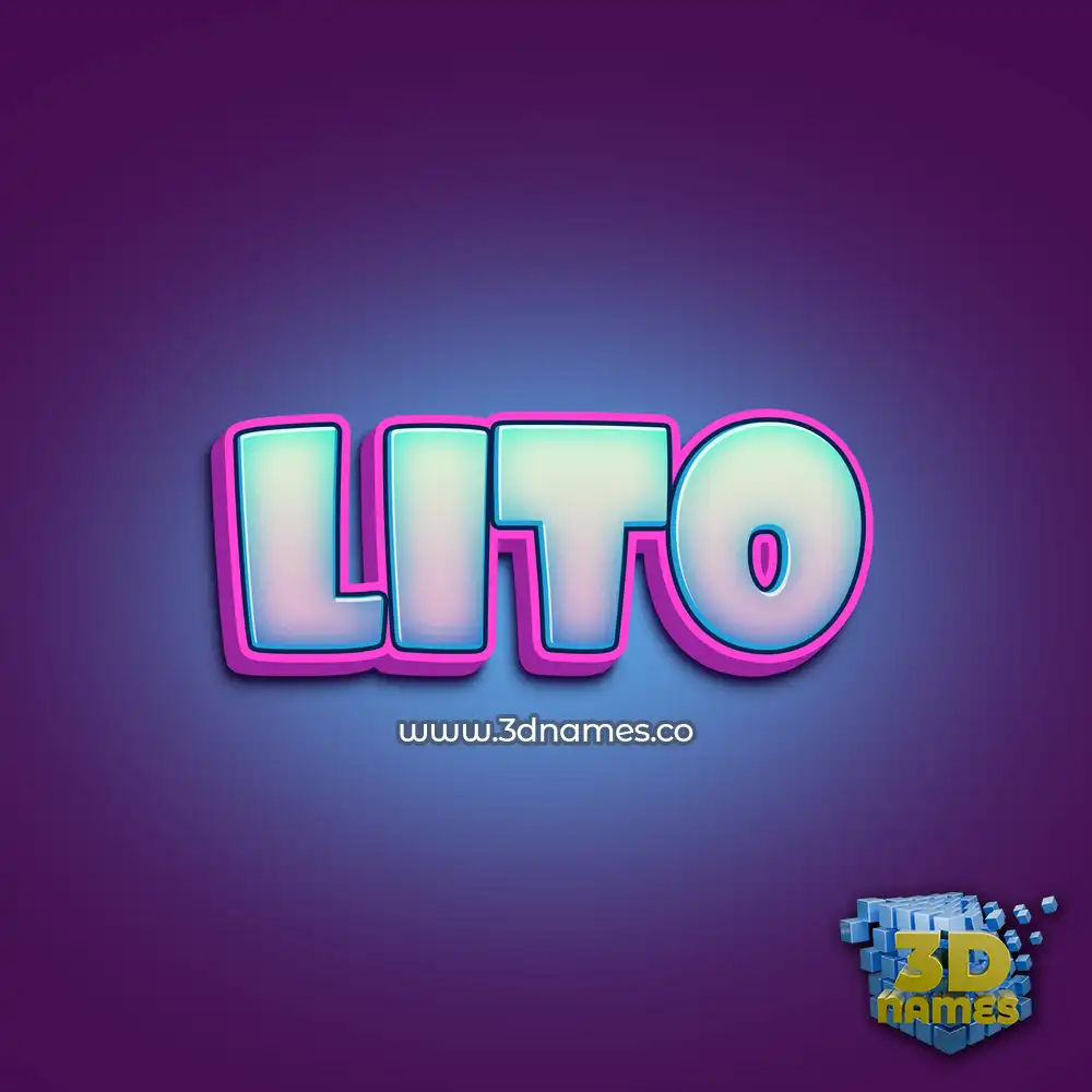 lito in Phat Purple style - 3D name wallpaper
