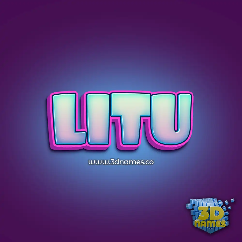 litu in Phat Purple style - 3D name wallpaper