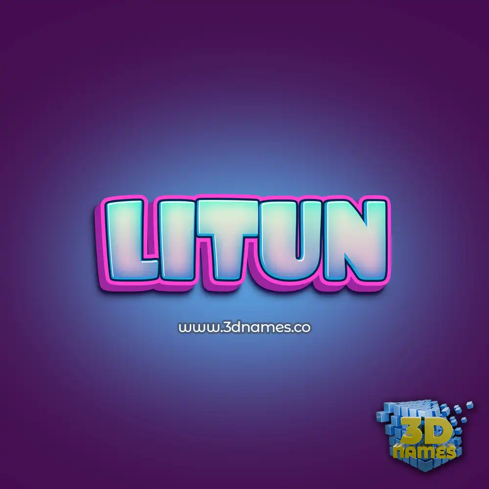 litun in Phat Purple style - 3D name wallpaper