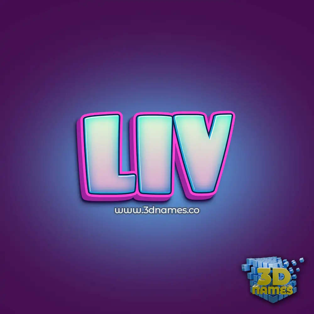 liv in Phat Purple style - 3D name wallpaper