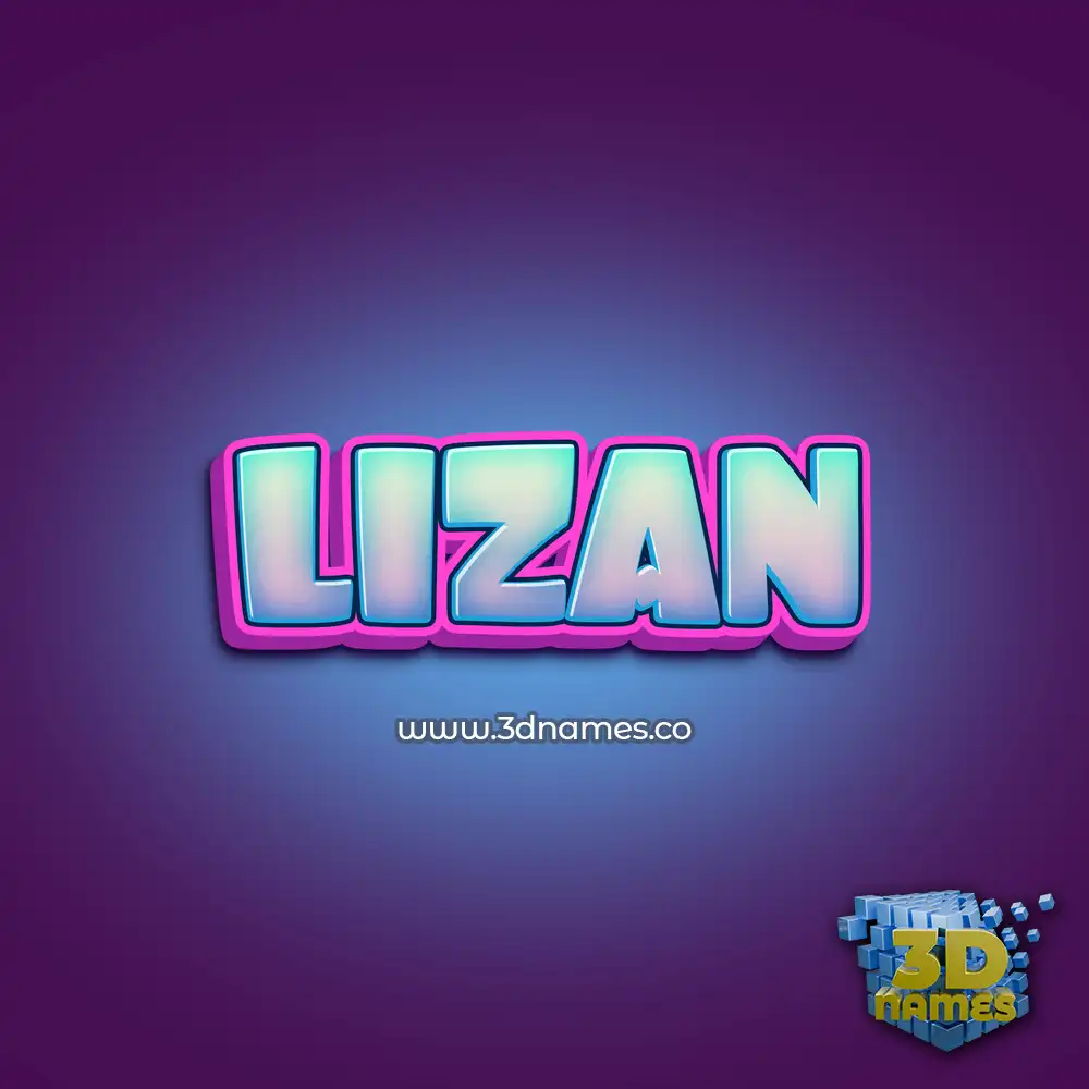 lizan in Phat Purple style - 3D name wallpaper