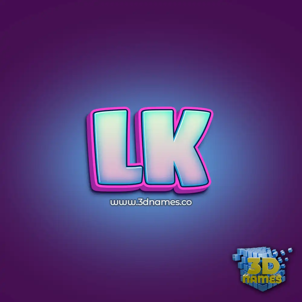 lk in Phat Purple style - 3D name wallpaper