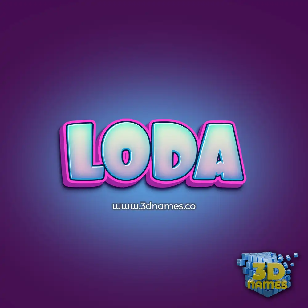 loda in Phat Purple style - 3D name wallpaper