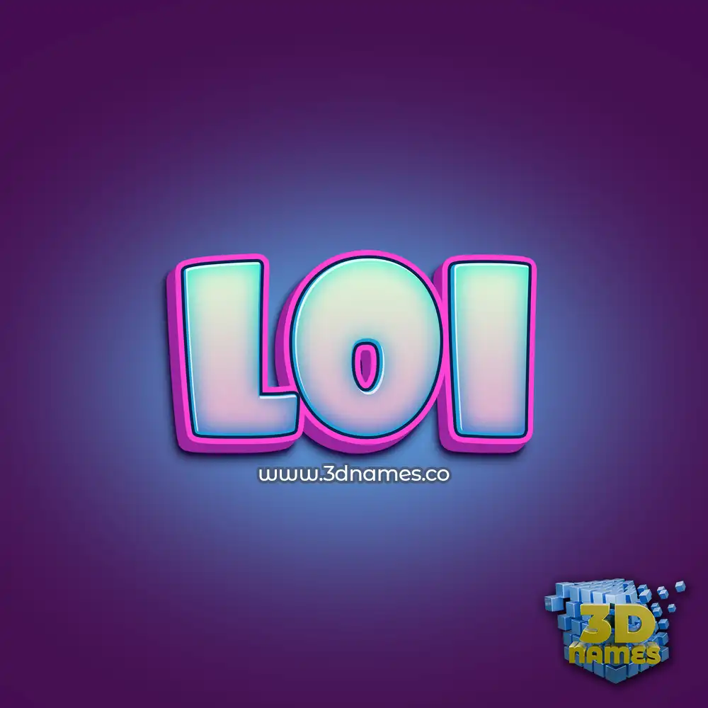 loi in Phat Purple style - 3D name wallpaper