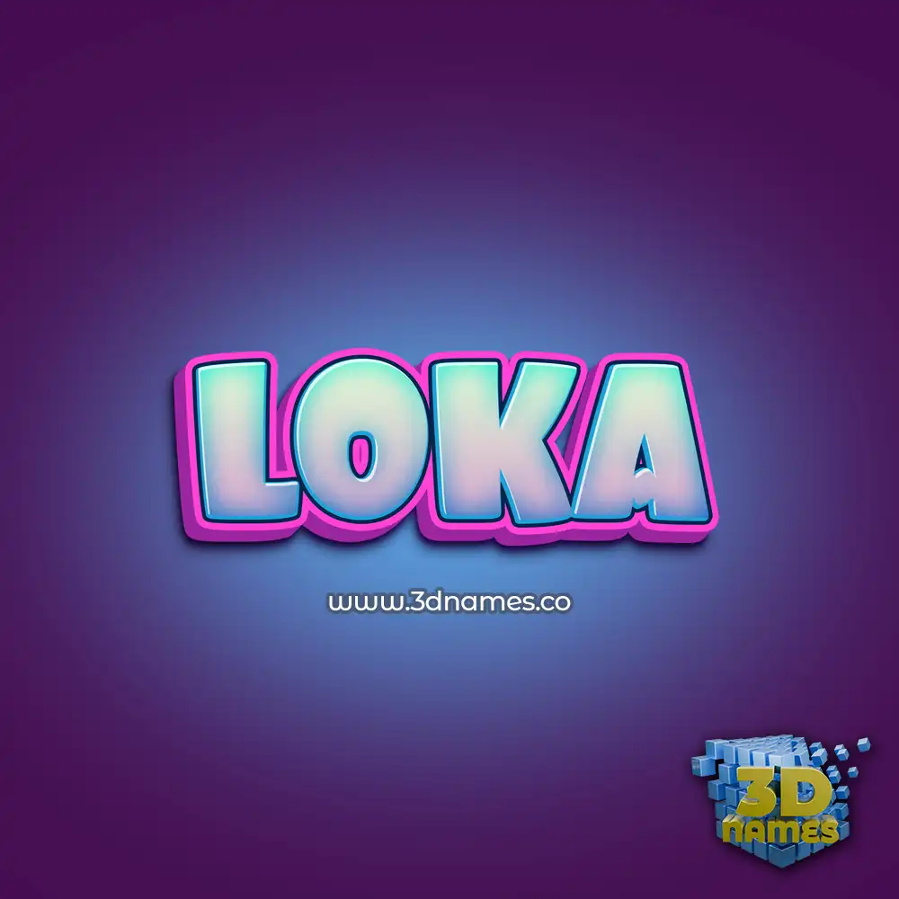 loka in Phat Purple style - 3D name wallpaper