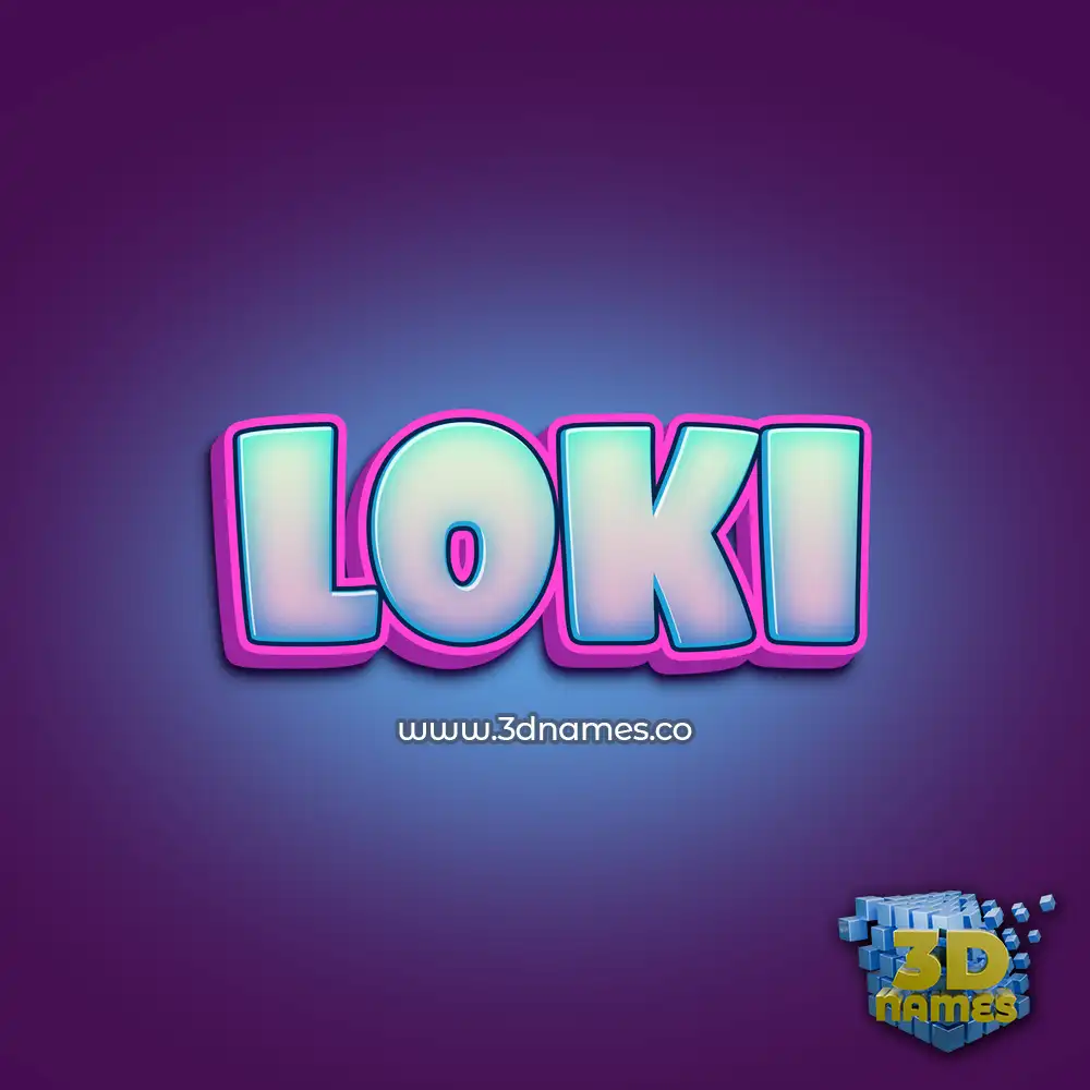 loki in Phat Purple style - 3D name wallpaper