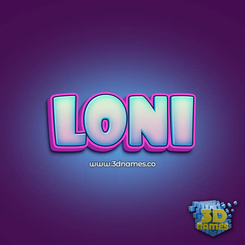 loni in Phat Purple style - 3D name wallpaper
