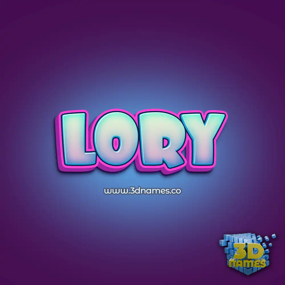 lory in Phat Purple style - 3D name wallpaper