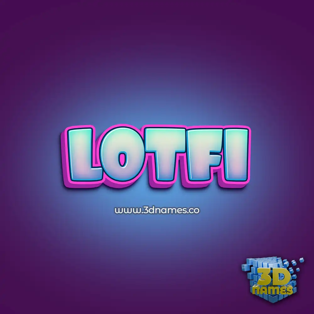 lotfi in Phat Purple style - 3D name wallpaper