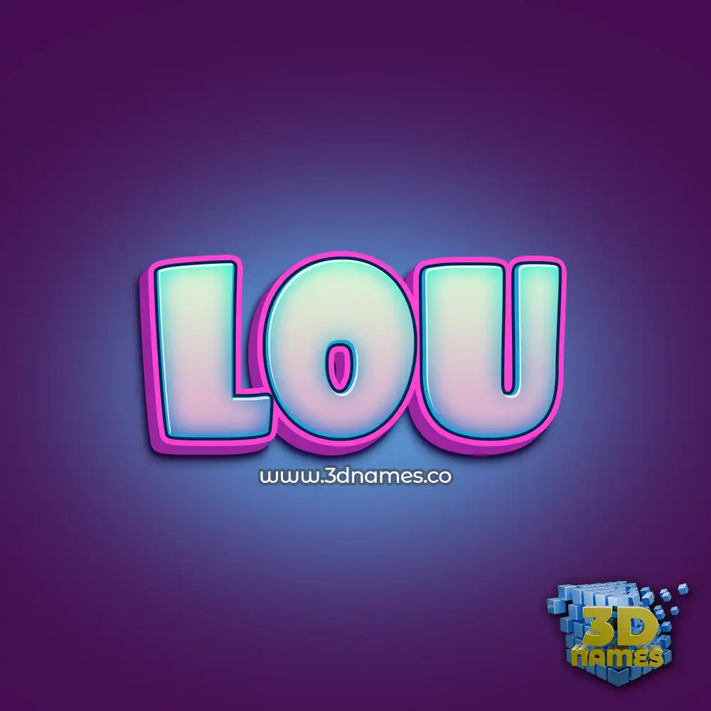 lou in Phat Purple style - 3D name wallpaper