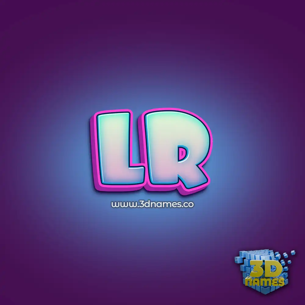 lr in Phat Purple style - 3D name wallpaper