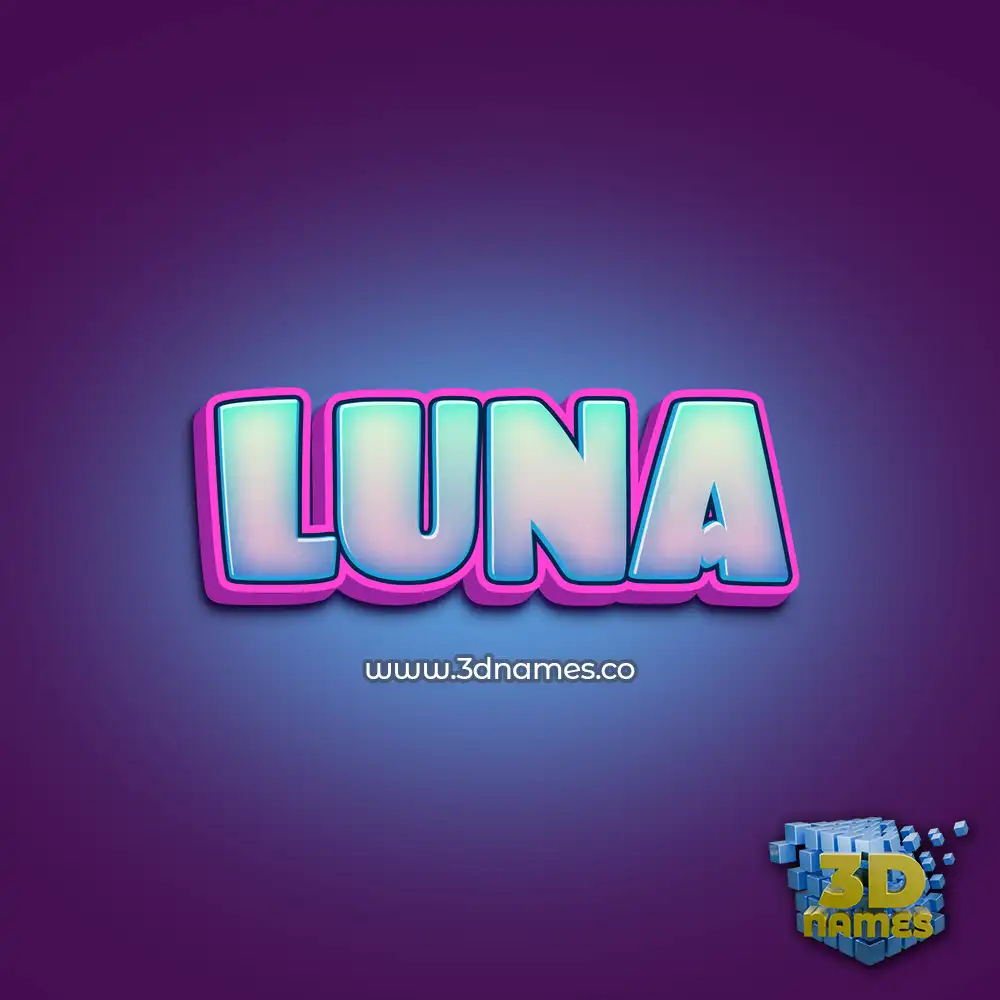 luna in Phat Purple style - 3D name wallpaper