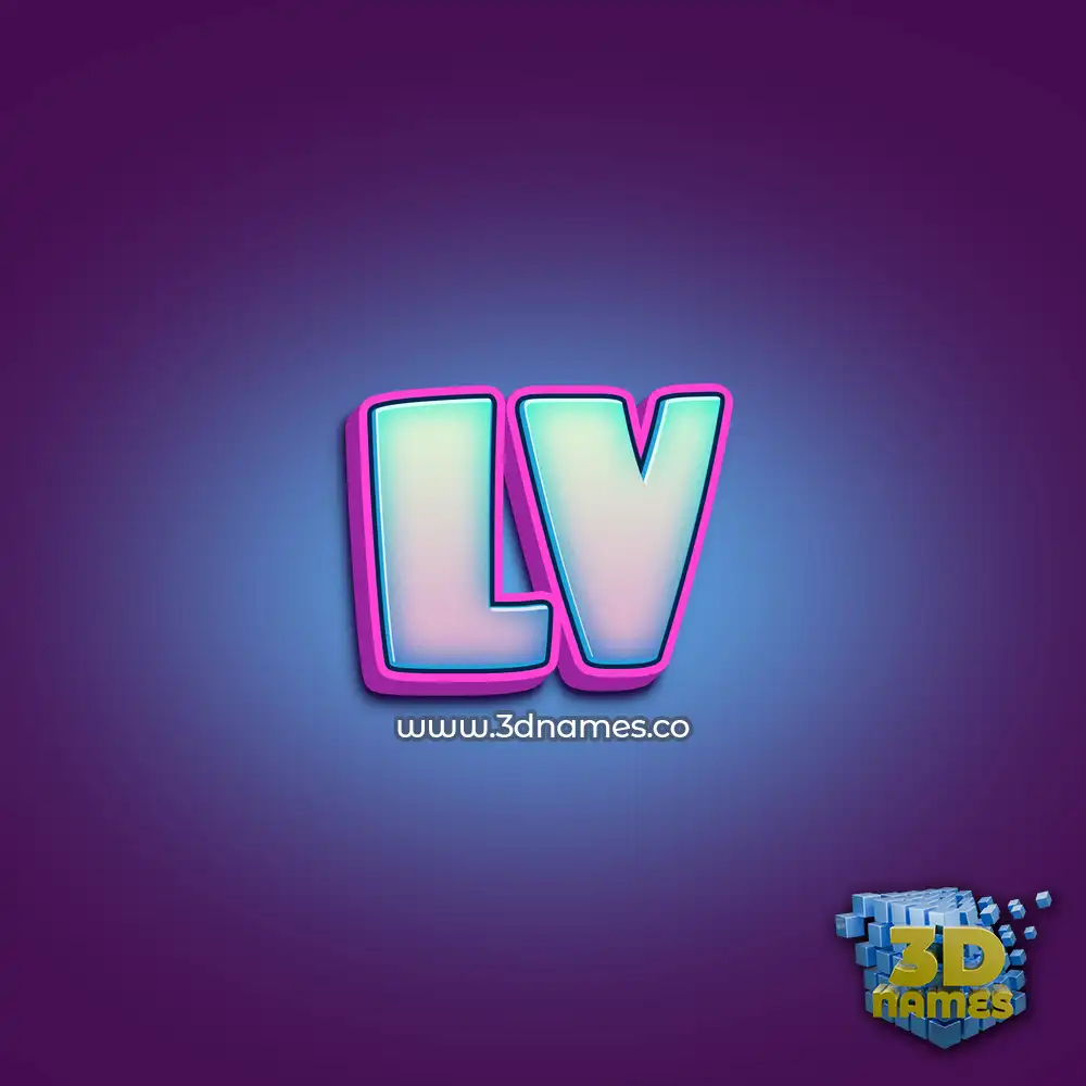 lv in Phat Purple style - 3D name wallpaper