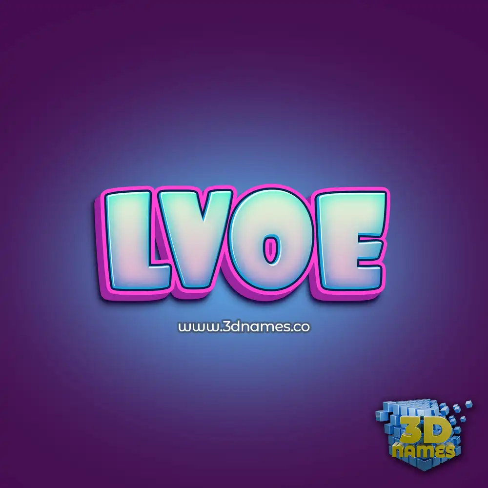 lvoe in Phat Purple style - 3D name wallpaper