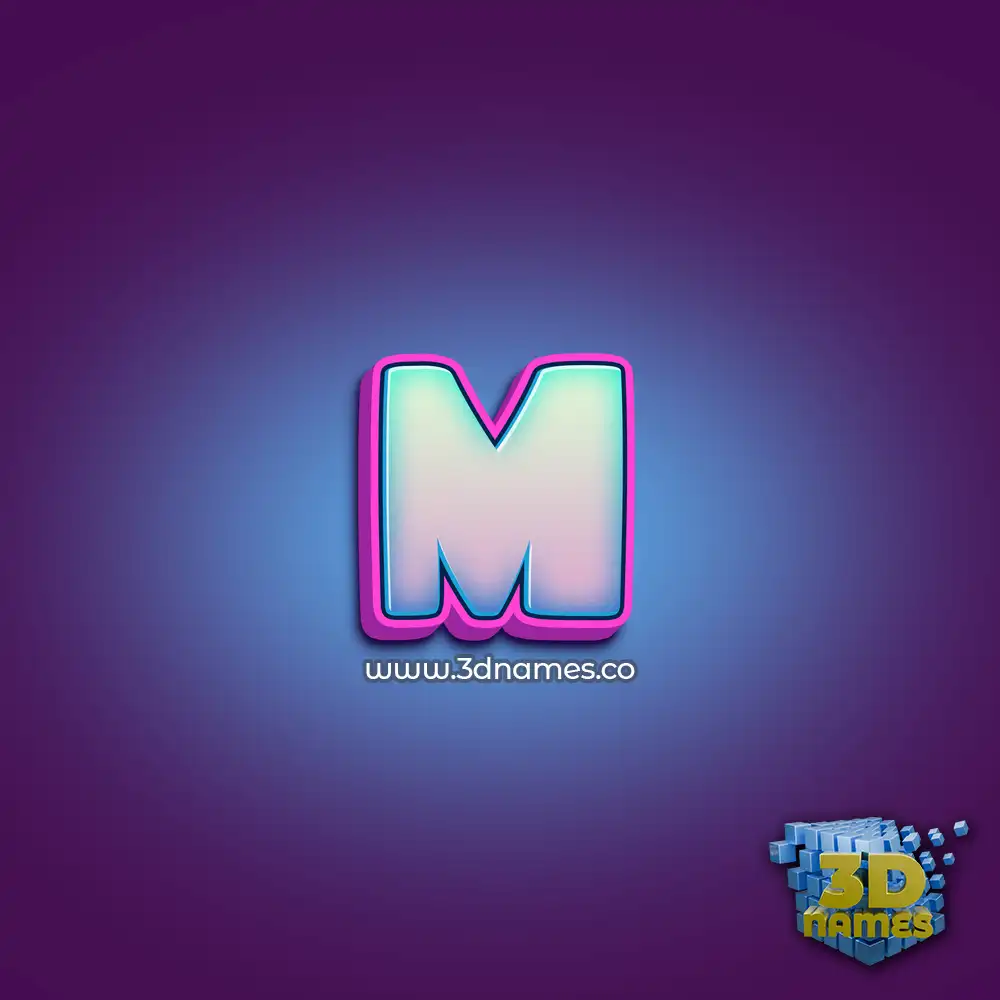 m in Phat Purple style - 3D name wallpaper