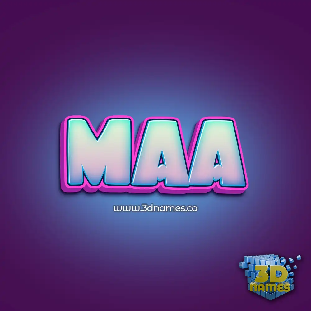 maa in Phat Purple style - 3D name wallpaper