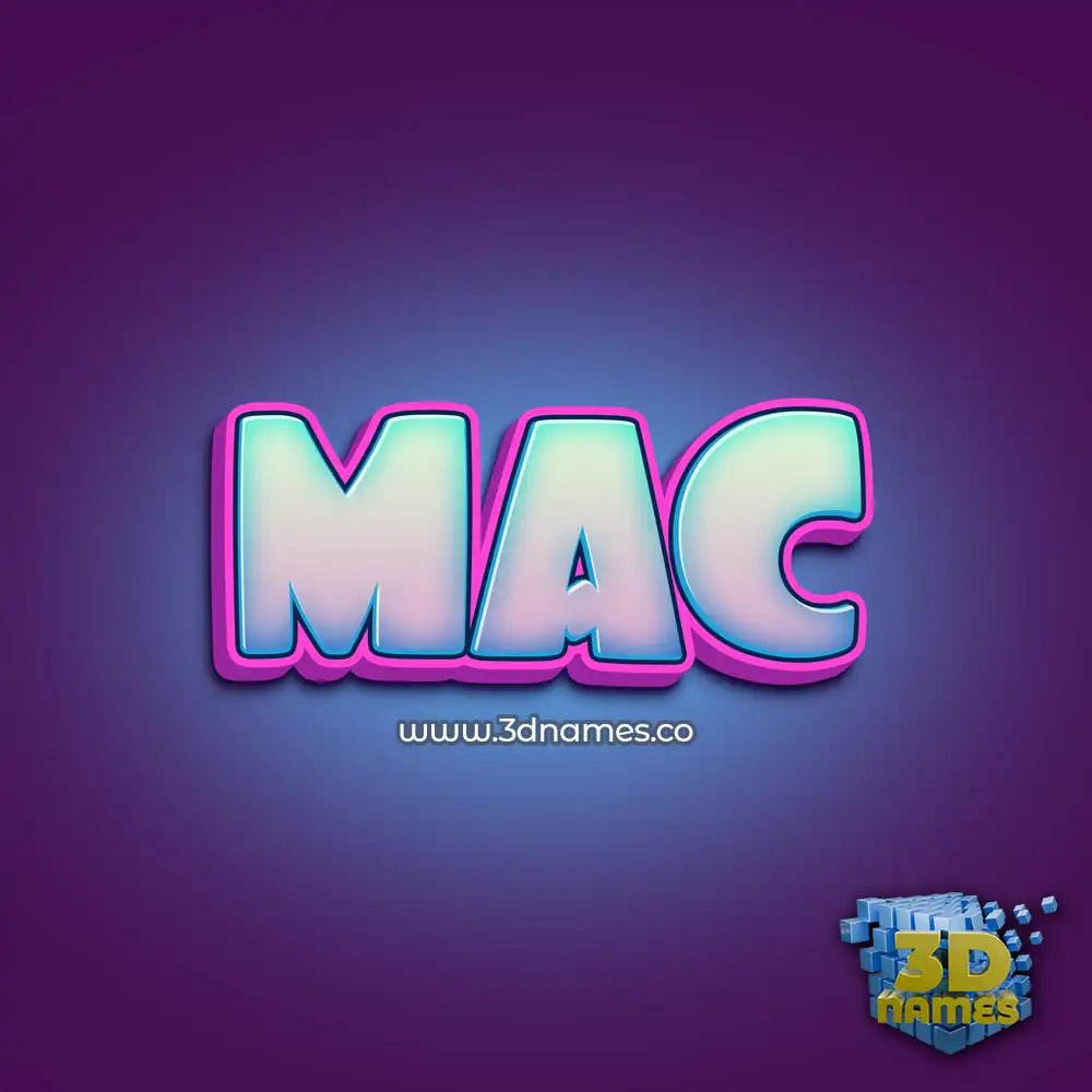 mac in Phat Purple style - 3D name wallpaper