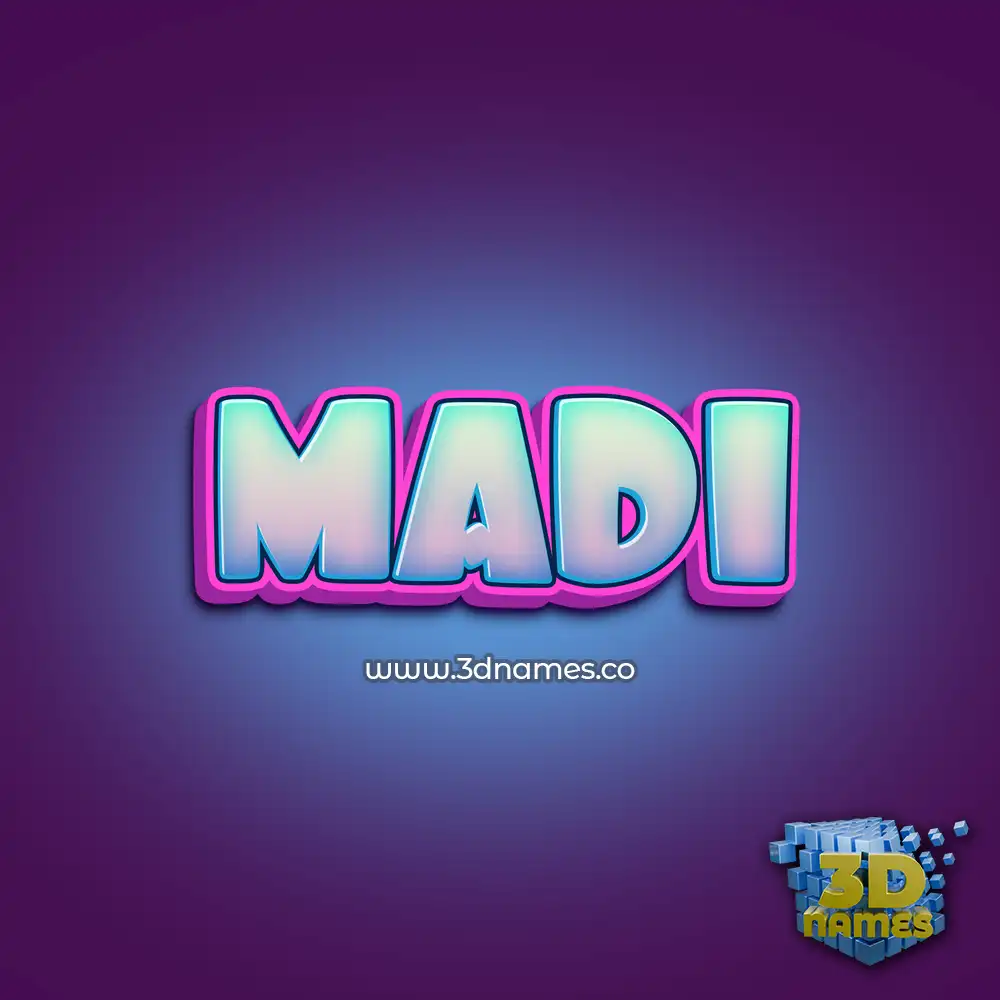 madi in Phat Purple style - 3D name wallpaper