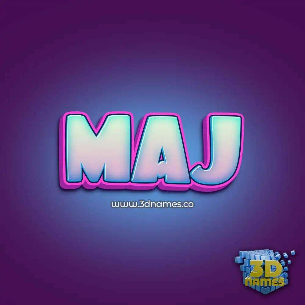 maj in Phat Purple style - 3D name wallpaper