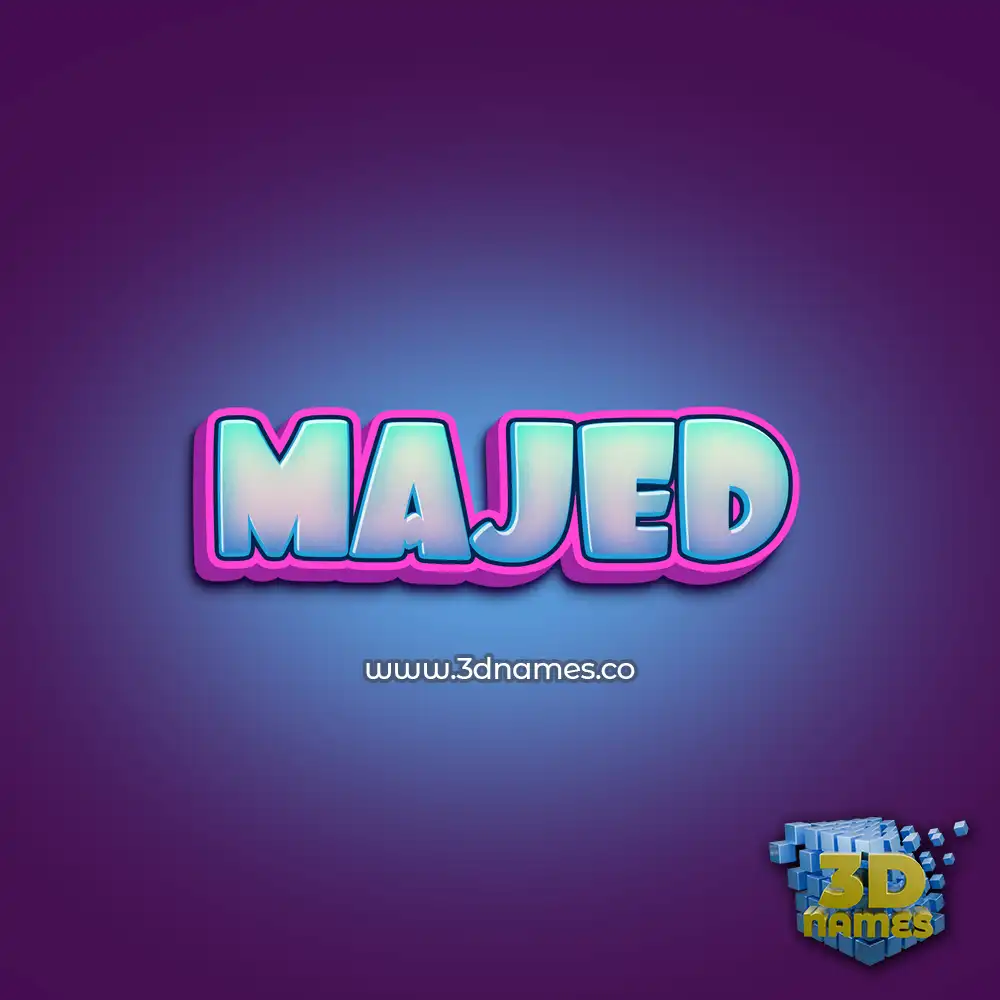majed in Phat Purple style - 3D name wallpaper