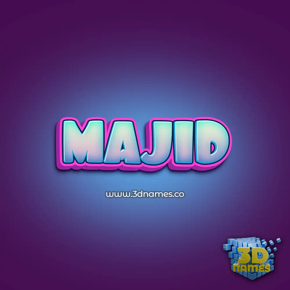 majid in Phat Purple style - 3D name wallpaper