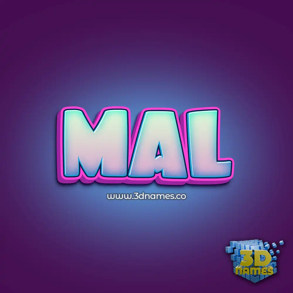 mal in Phat Purple style - 3D name wallpaper
