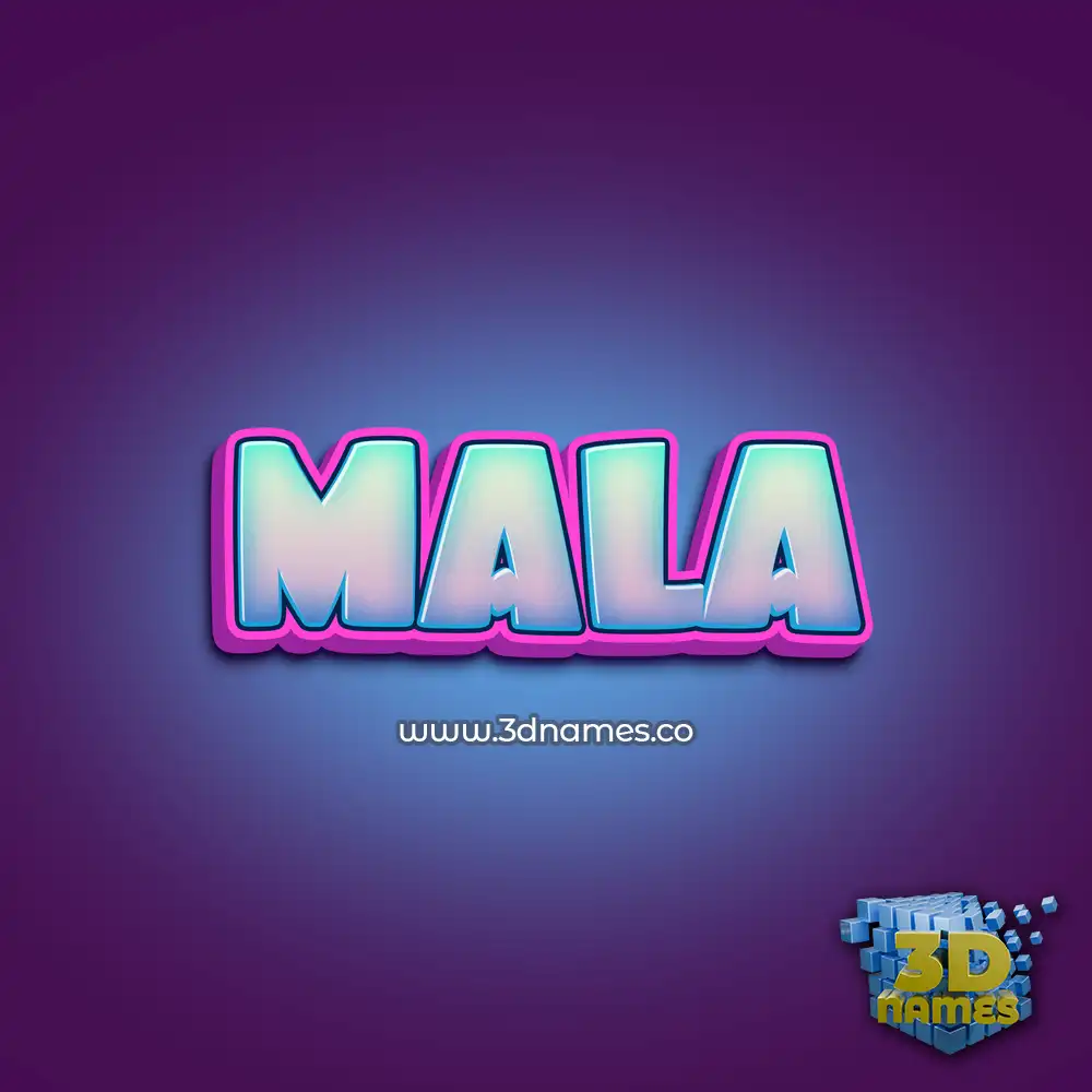 mala in Phat Purple style - 3D name wallpaper
