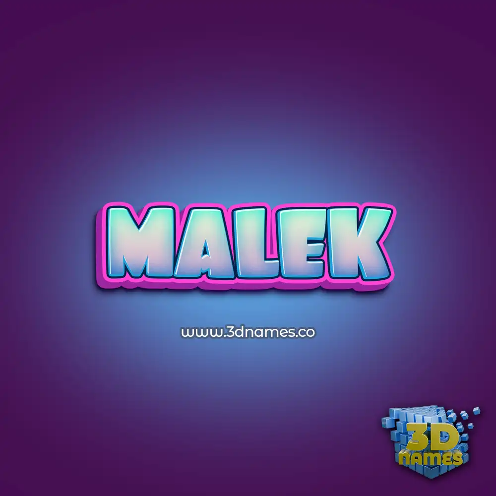 malek in Phat Purple style - 3D name wallpaper