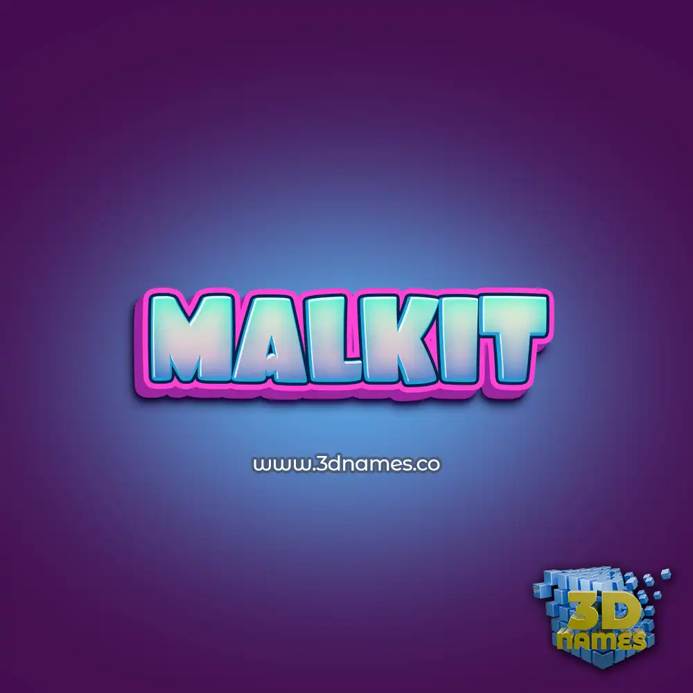 malkit in Phat Purple style - 3D name wallpaper