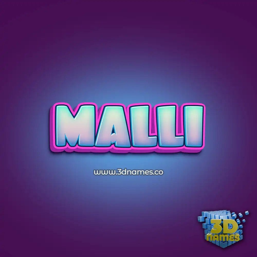 malli in Phat Purple style - 3D name wallpaper