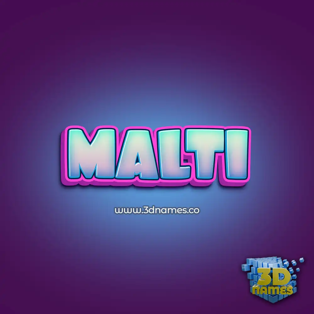 malti in Phat Purple style - 3D name wallpaper