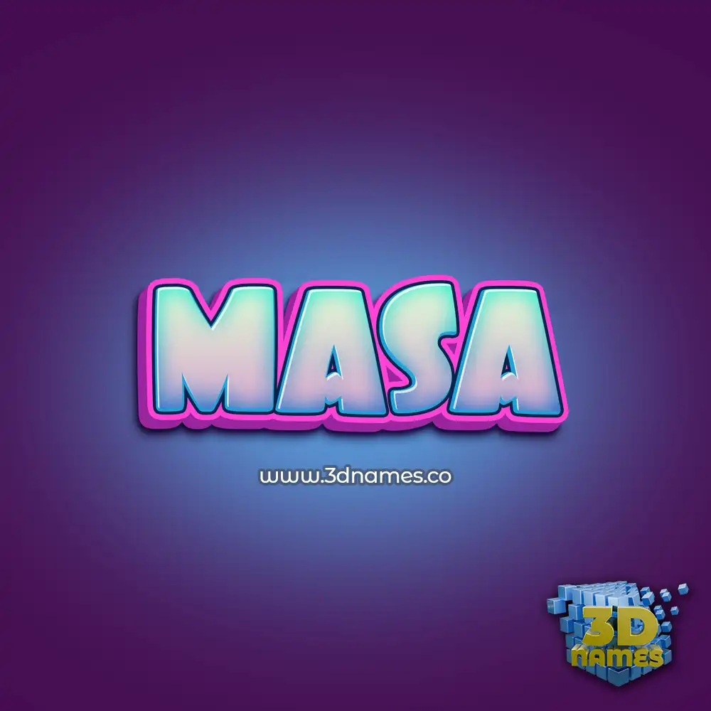 masa in Phat Purple style - 3D name wallpaper