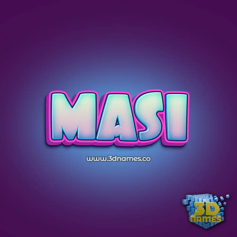masi in Phat Purple style - 3D name wallpaper