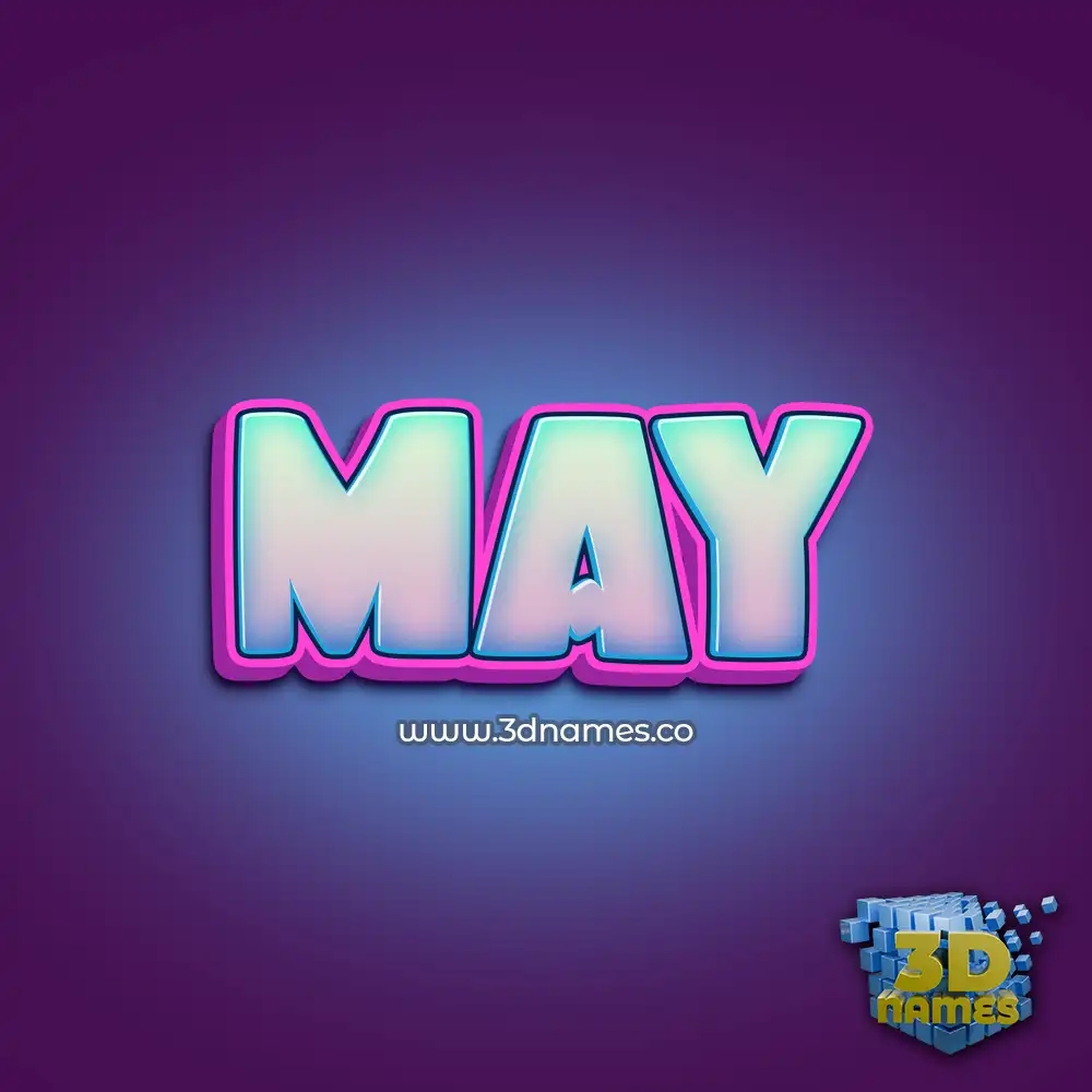 may in Phat Purple style - 3D name wallpaper