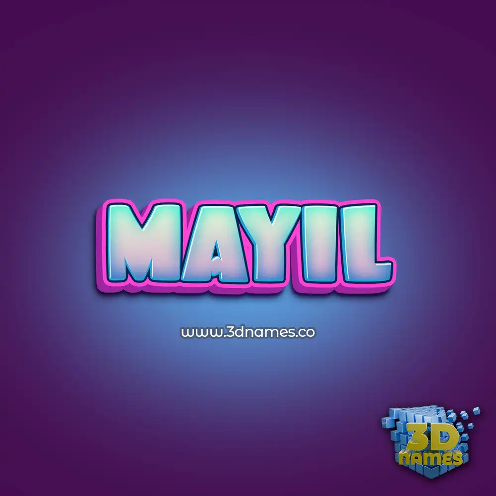 mayil in Phat Purple style - 3D name wallpaper