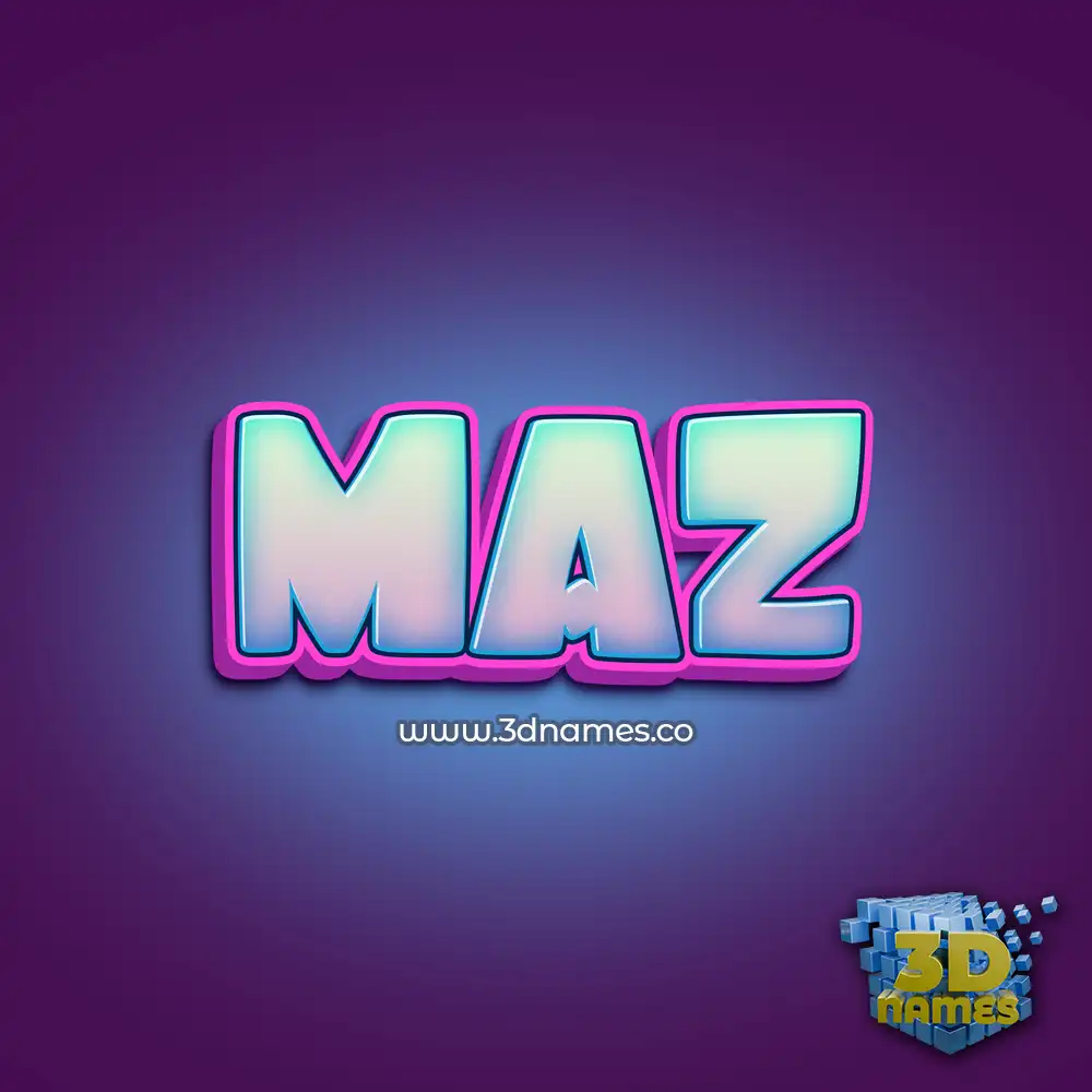 maz in Phat Purple style - 3D name wallpaper