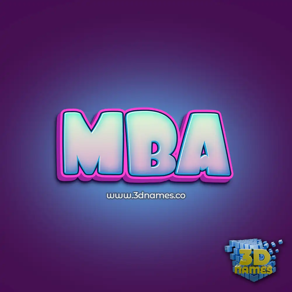 mba in Phat Purple style - 3D name wallpaper